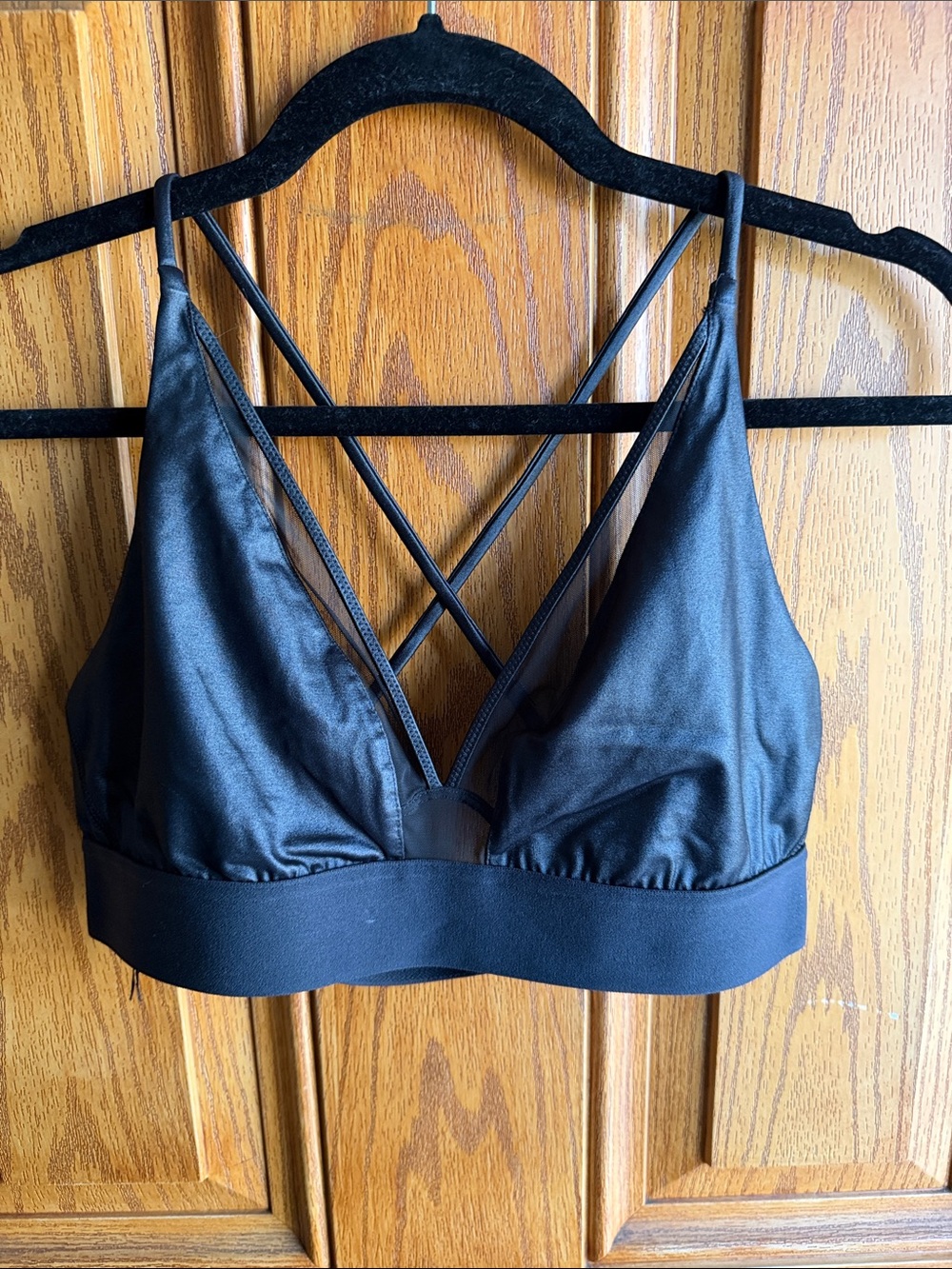 Black Bralette with Crisscross Back - Unbranded